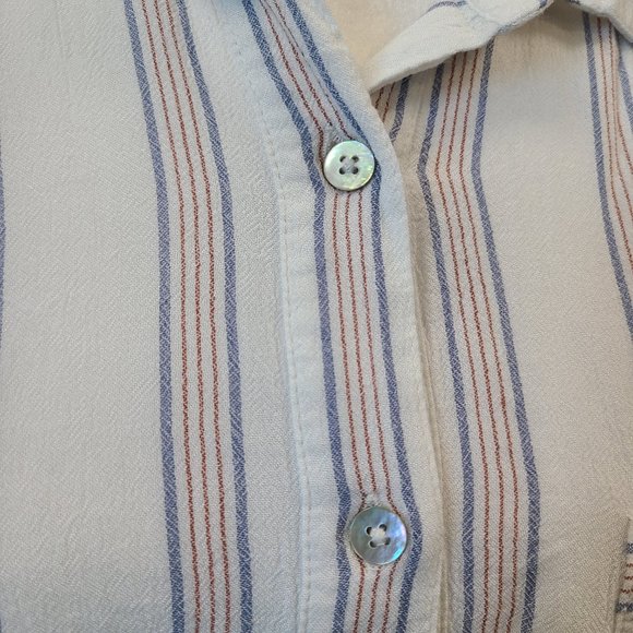 Shyanne White Top with Red/Blue Pinstripe Country Embroidered Tassels - Picture 12 of 15